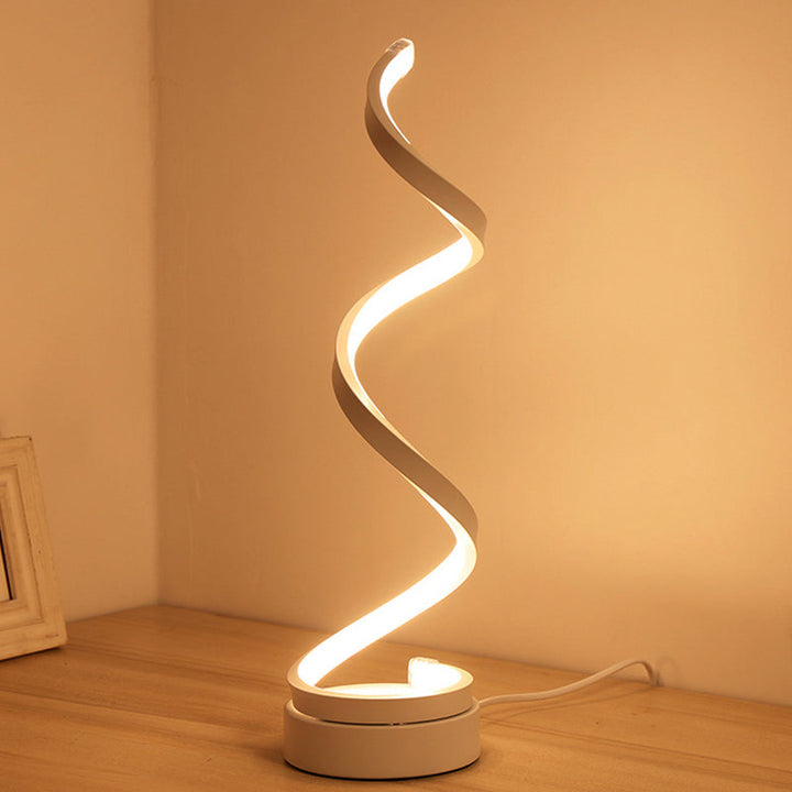 SpiraLuxe – Modern LED Table Lamp with Spiral Design Bowlift