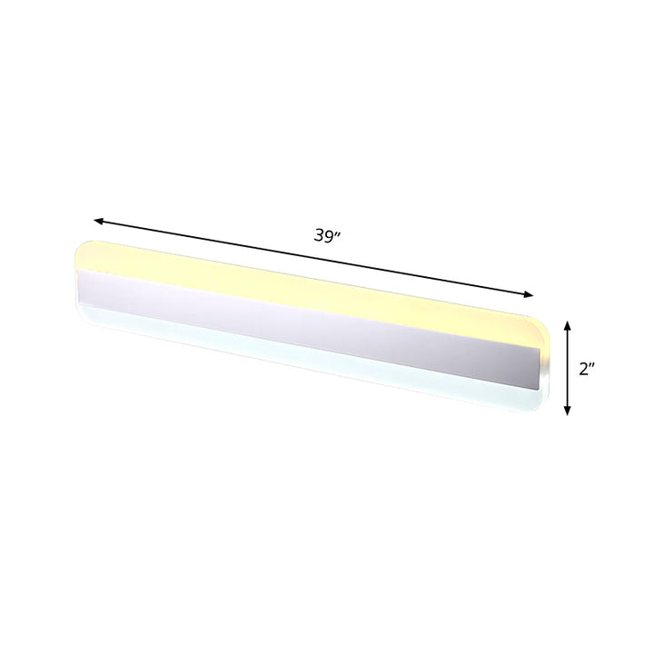 BowLift | 31.5"/39"/47" Width linear makeup mirror light modern acrylic LED bathroom light above the mirror with reflector