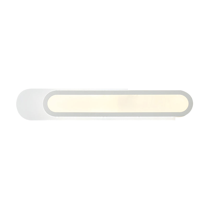 BowLift | LED Bathroom Mirror Light with Oblong Acrylic Shade White Wall Sconces in Warm/White Light, 12"/18"/20" Wide
