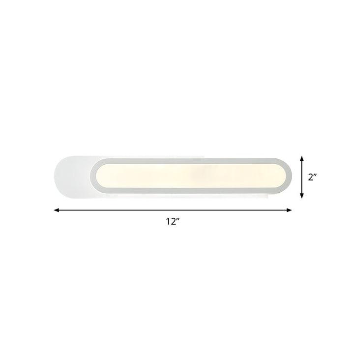 BowLift | LED Bathroom Mirror Light with Oblong Acrylic Shade White Wall Sconces in Warm/White Light, 12"/18"/20" Wide