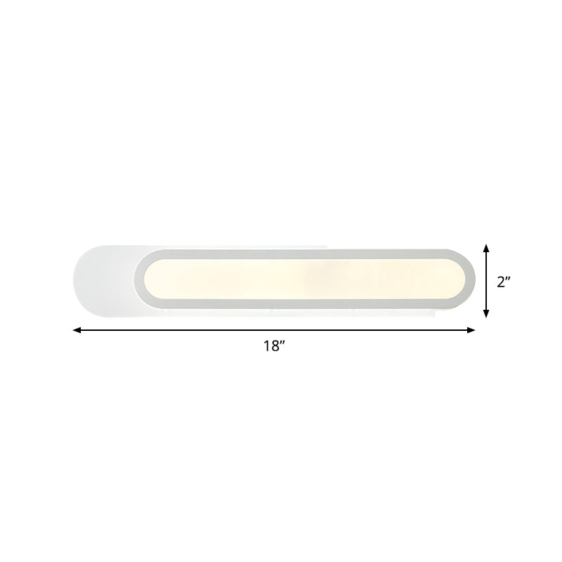 BowLift | LED Bathroom Mirror Light with Oblong Acrylic Shade White Wall Sconces in Warm/White Light, 12"/18"/20" Wide