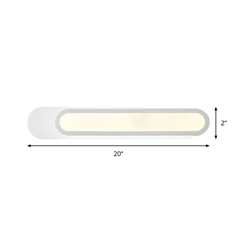 BowLift | LED Bathroom Mirror Light with Oblong Acrylic Shade White Wall Sconces in Warm/White Light, 12"/18"/20" Wide