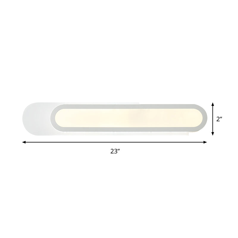 BowLift | LED Bathroom Mirror Light with Oblong Acrylic Shade White Wall Sconces in Warm/White Light, 12"/18"/20" Wide