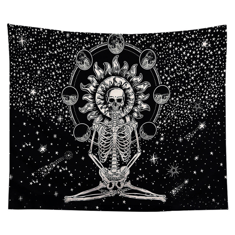 Mystical Celestial Wall Tapestry with Esoteric Hand and All-Seeing Eye Print