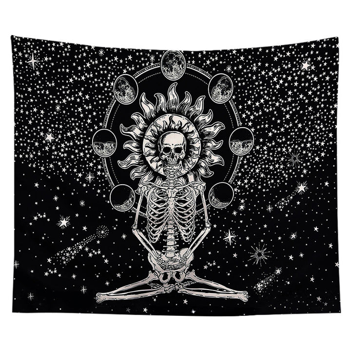 Mystical Celestial Wall Tapestry with Esoteric Hand and All-Seeing Eye Print