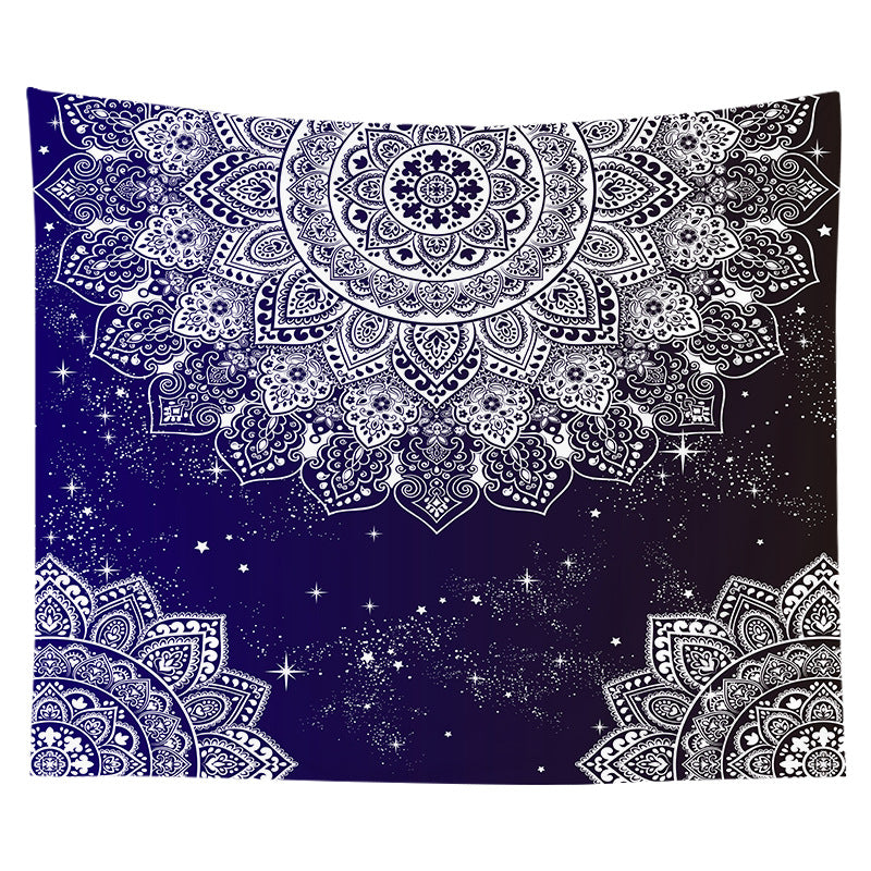 Mystical Celestial Wall Tapestry with Esoteric Hand and All-Seeing Eye Print