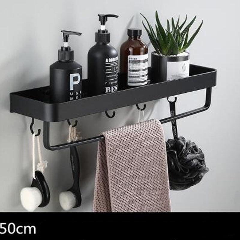 BowLift | Black bathroom shelf made of space aluminum for wall mounting
