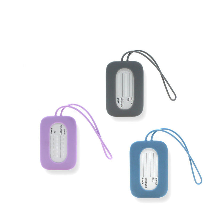 silicone luggage tag with ID window and elastic strap Bowlift