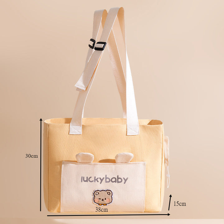 Sailcloth tote bag with adjustable strap for pets