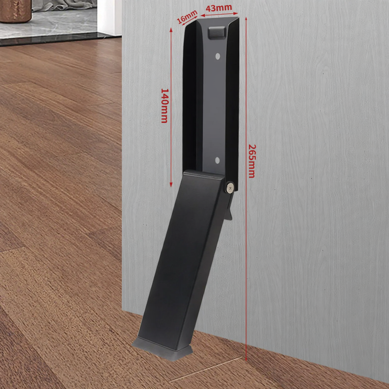 Stainless steel door stopper with foot operation, magnetic