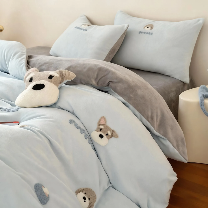 Milk fiber fleece bedding set, winter warm, various sizes
