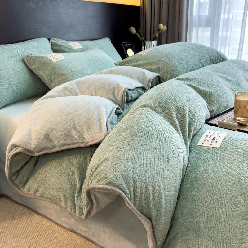Milk fiber bedding set, 4-piece, double-sided