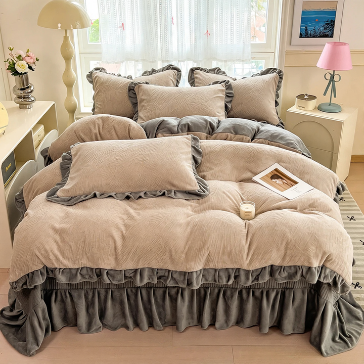 Milk fiber bedding set, 4 piece, winter, bedspread