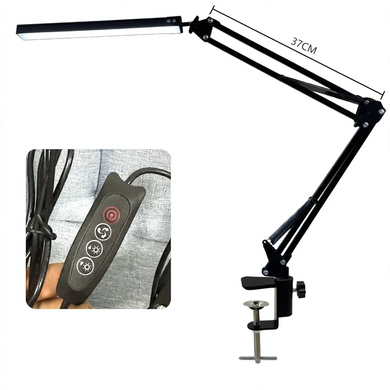 Folding LED Desk Lamp with Long Arm