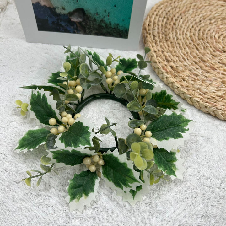 Artificial Christmas wreath for candle holder