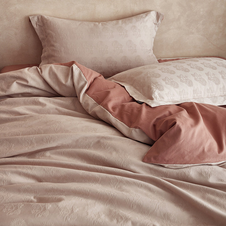 4-piece bedding set, cotton, jacquard weave, brushed
