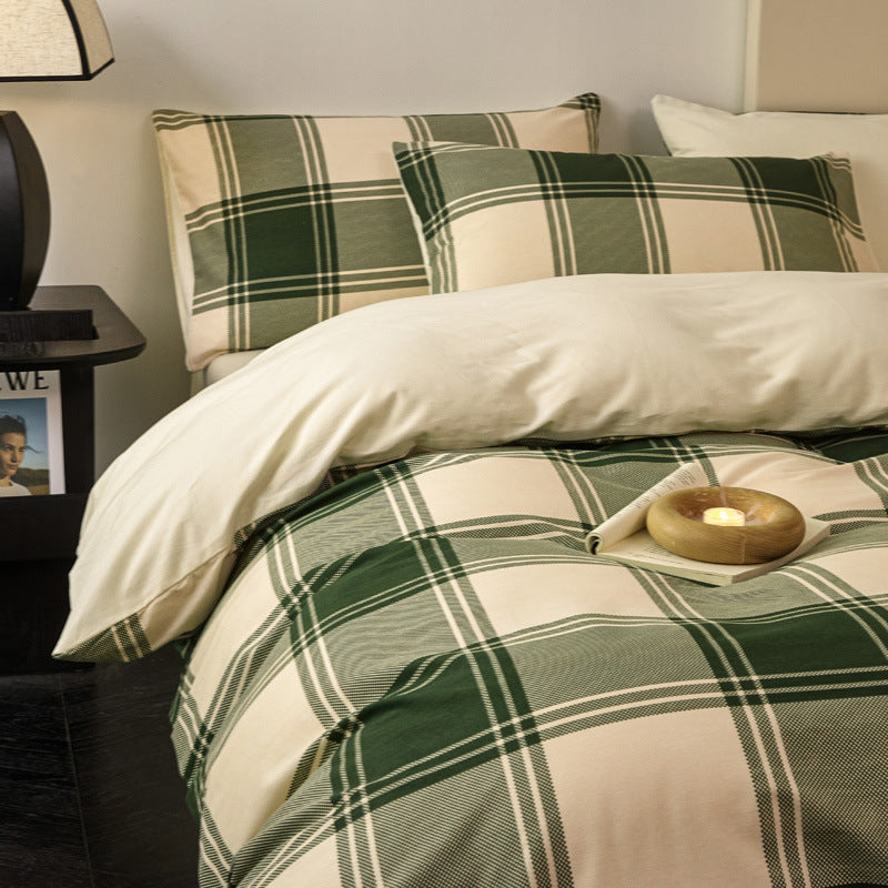 Warm cotton bedding set with brushed surface