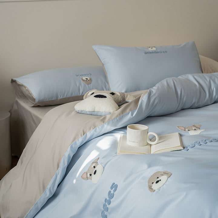 Cotton bedding set, 100, cartoon pattern, four pieces