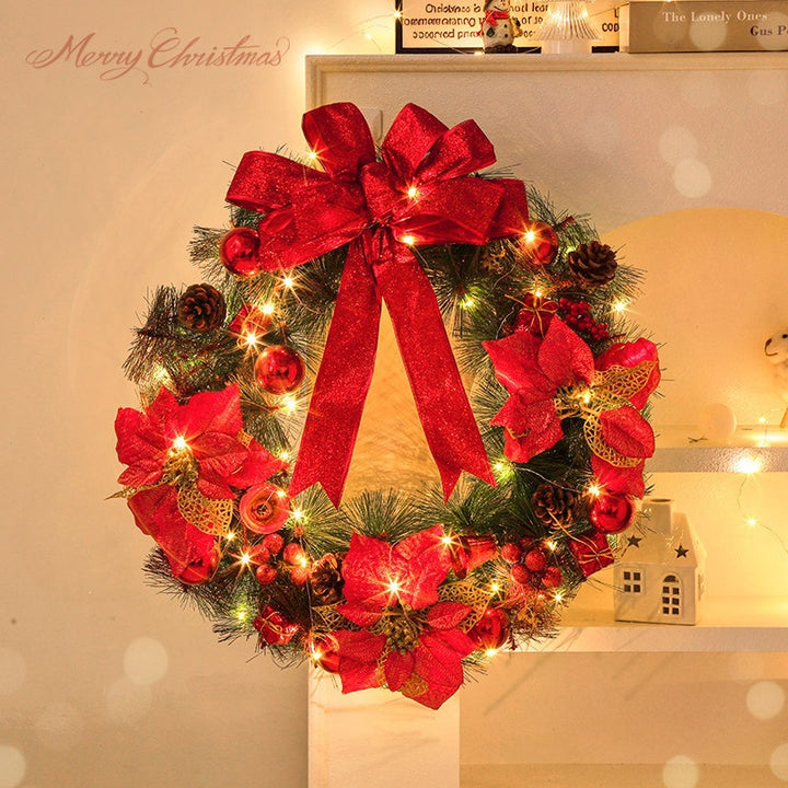 Decorative Christmas wreath made of silk flowers