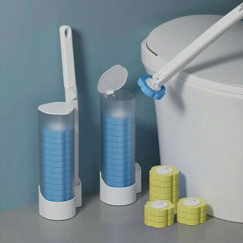 Toilet Wand Kit, Disposable Toilet Cleaning System with 18 Refill Heads | Bowlift