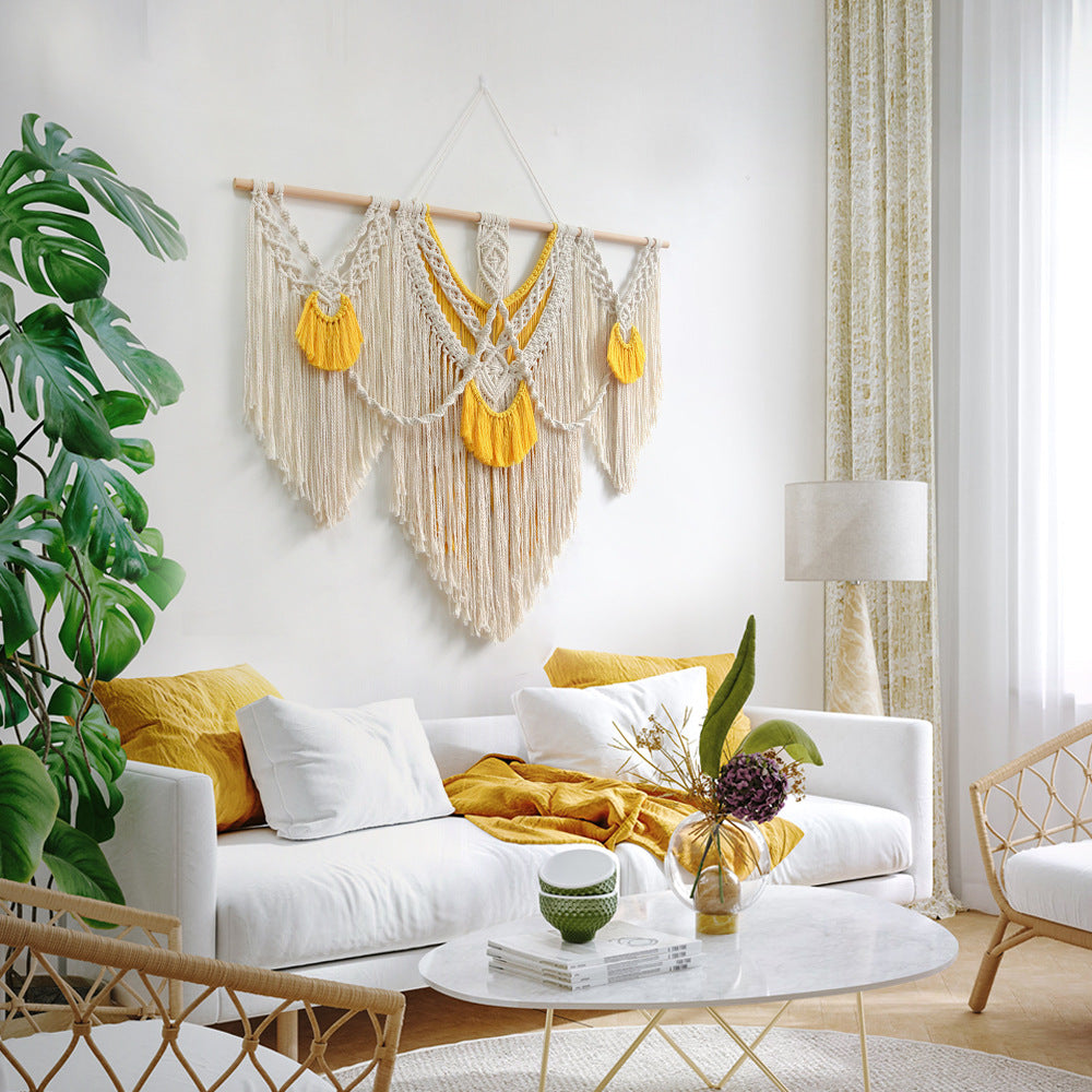 BowLift | Yellow Large Macrame Wall Hanging Tapestry