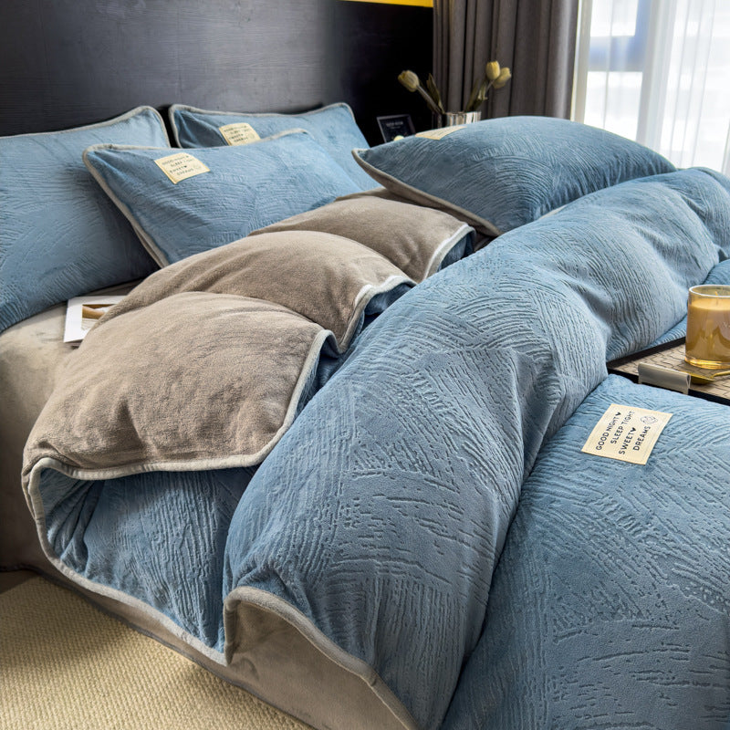 Milk fiber bedding set, 4-piece, double-sided