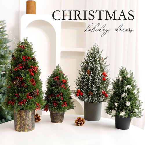 Decorative Mini Christmas Trees in Pot