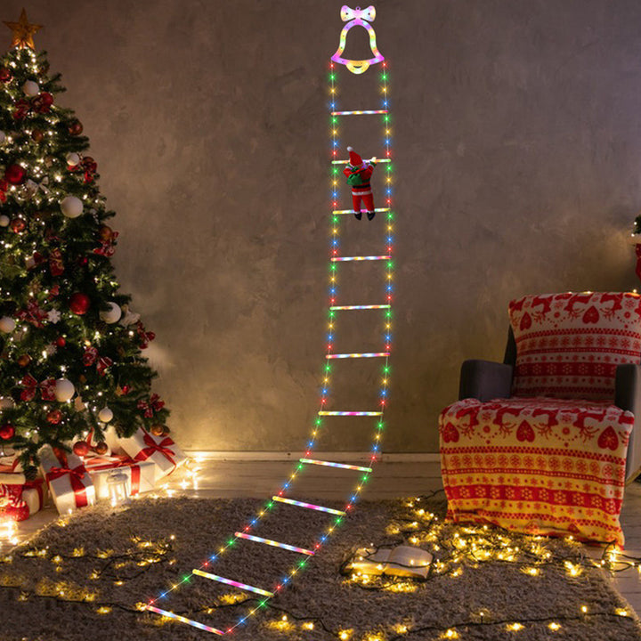 LED Christmas Ladder String Lights with Santa