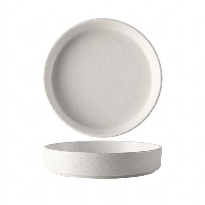 Stainless steel plate, round, 17–23 cm