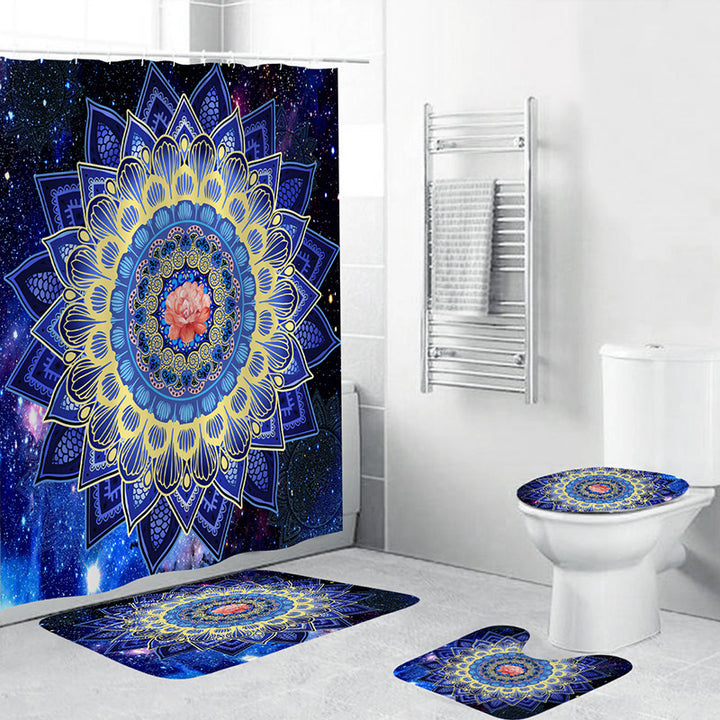 Geometric Patterned Shower Curtain Set Bowlift