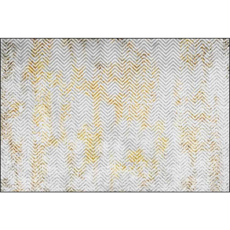 Gray Bedroom Rug Modern Abstract Chevron Stripe Pattern Rug Polyester Washable Rug | Bowlift