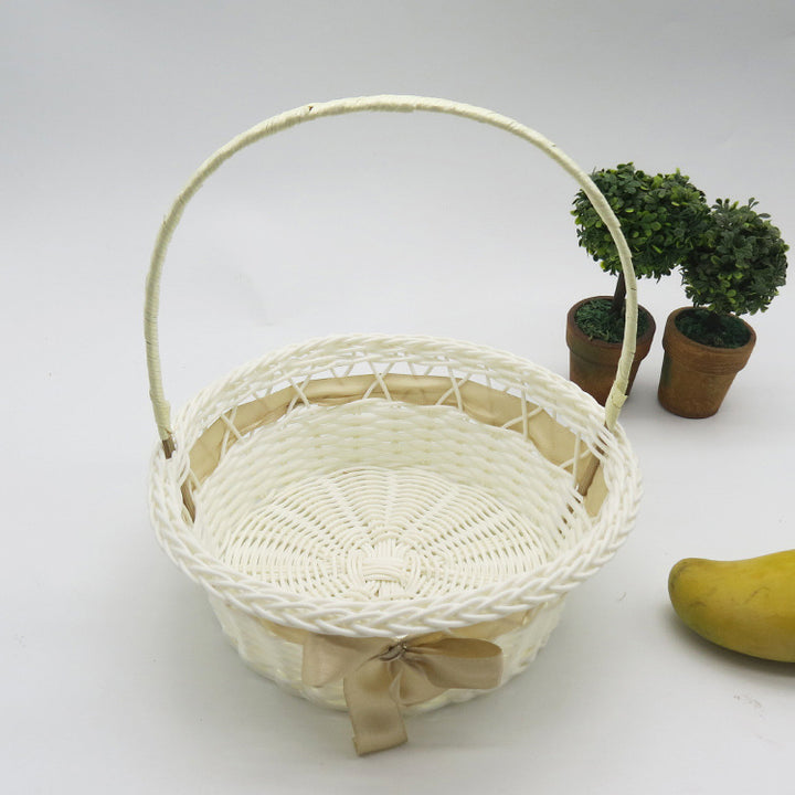 Decorative Woven Storage Basket with Handle Bowlift