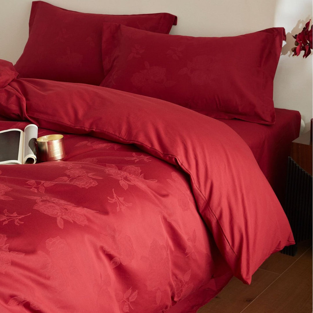 Cotton bedding set, 4-piece, wedding style