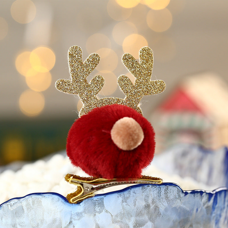Festive Reindeer Hair Clip Bowlift
