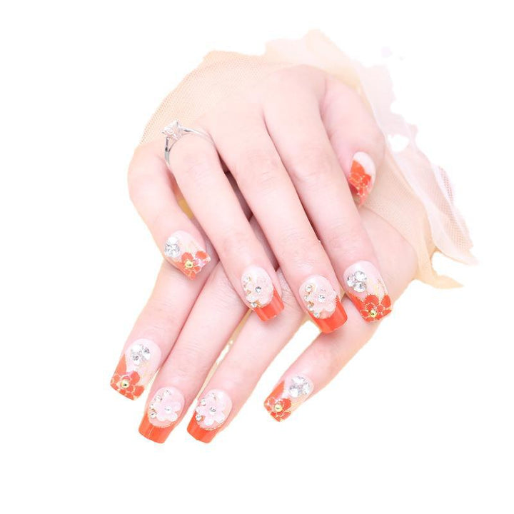 Decorative Floral Press-On Nail Art Set