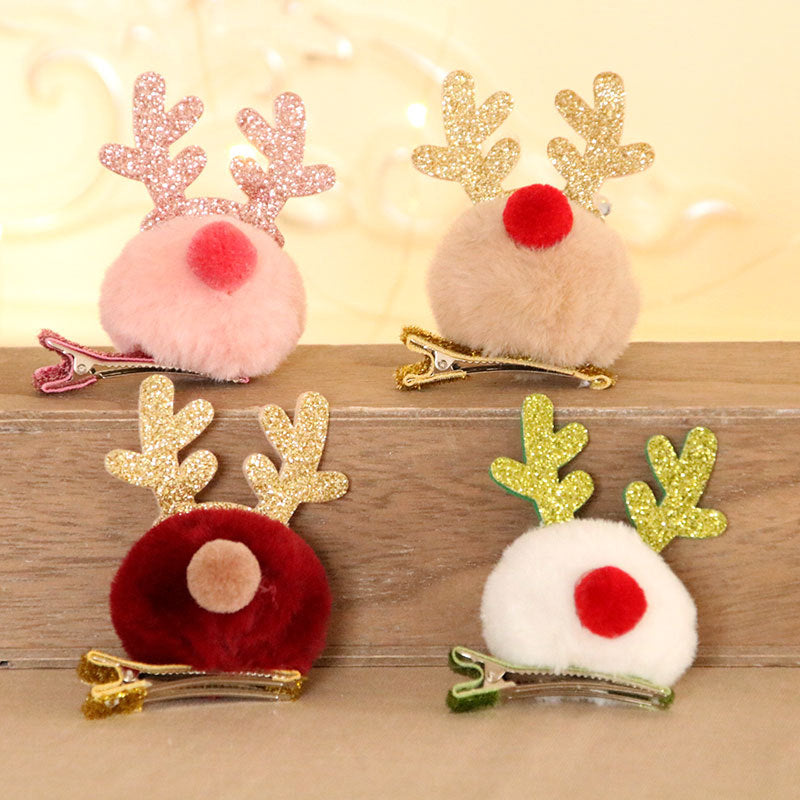Festive Reindeer Hair Clip Bowlift