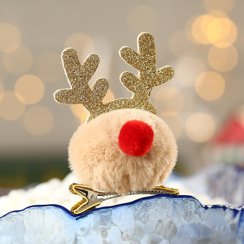 Festive Reindeer Hair Clip Bowlift
