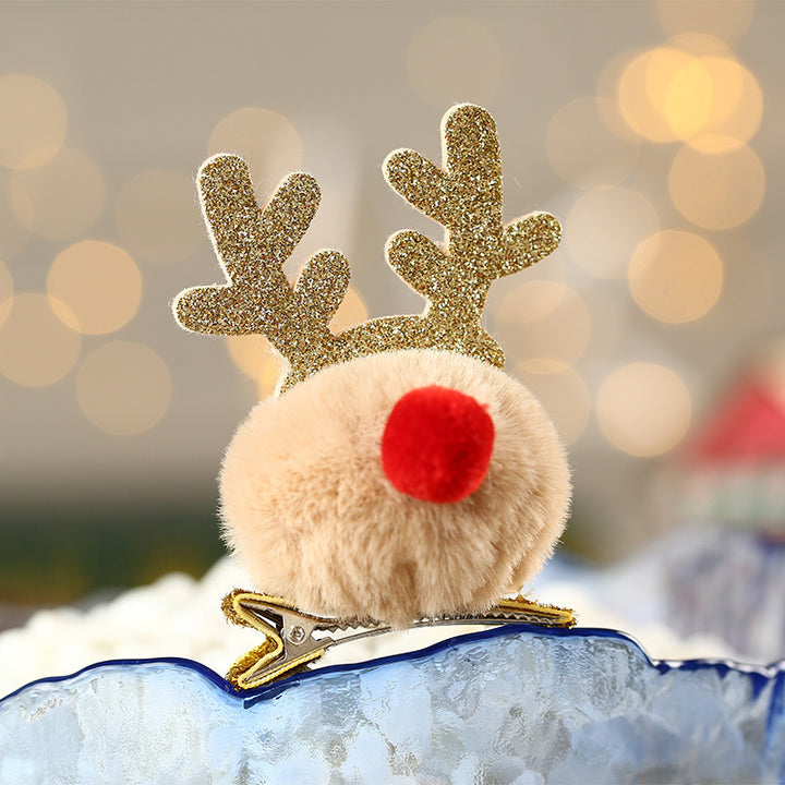Festive Reindeer Hair Clip Bowlift