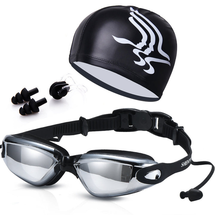 Swimming set with comfortable swimming goggles and trendy swimming cap Bowlift