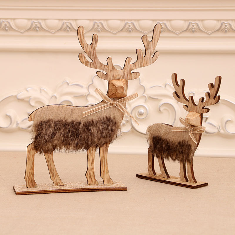 Decorative Wooden Reindeer Figurines Bowlift