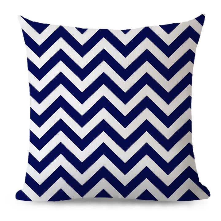 Decorative cushion cover with chevron zigzag pattern and concealed zipper Bowlift
