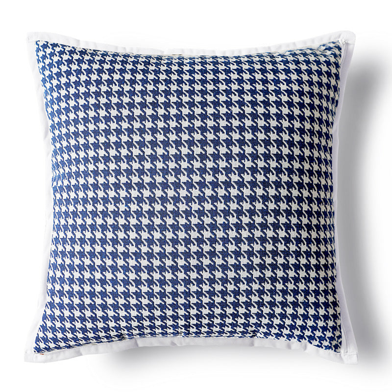 Modern-minimalist pillowcase with houndstooth pattern