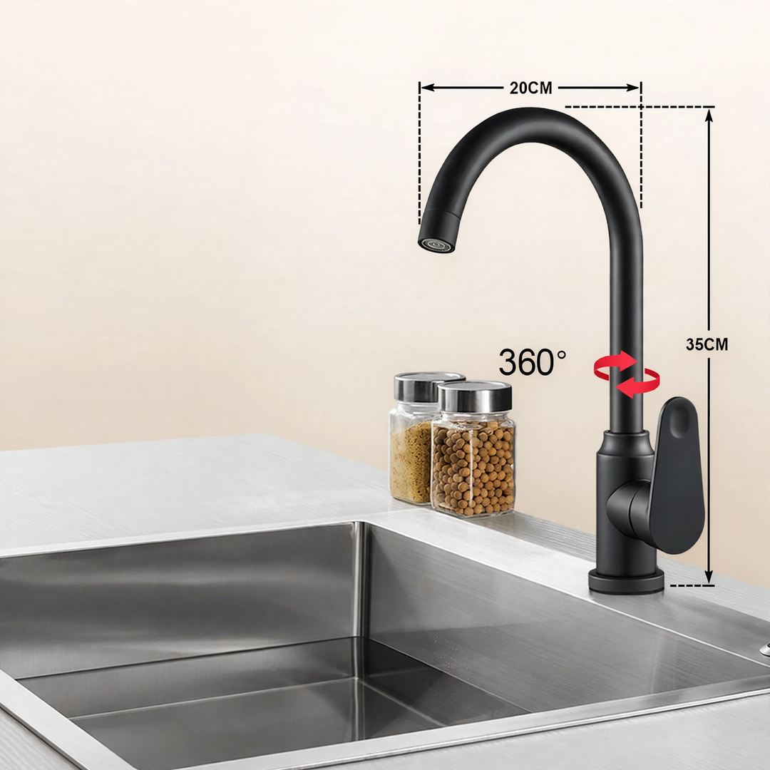 Kitchen faucet stainless steel 304, single lever mixer tap