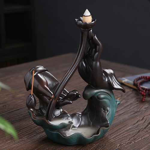 Elegant Lotus Hand Gesture Incense Holder