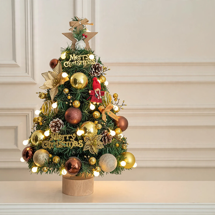 Decorative table Christmas tree with wooden stand