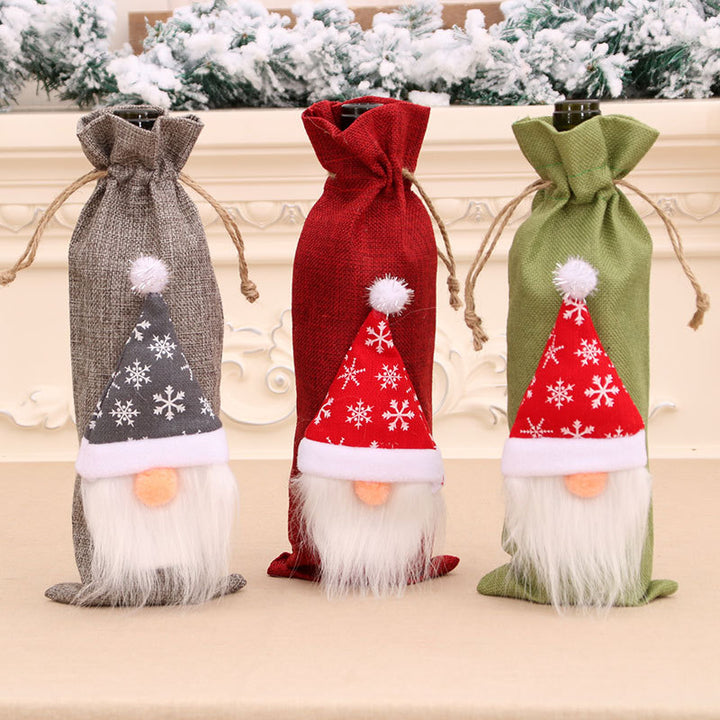 Decorative Holiday Wine Bottle Cover Bowlift