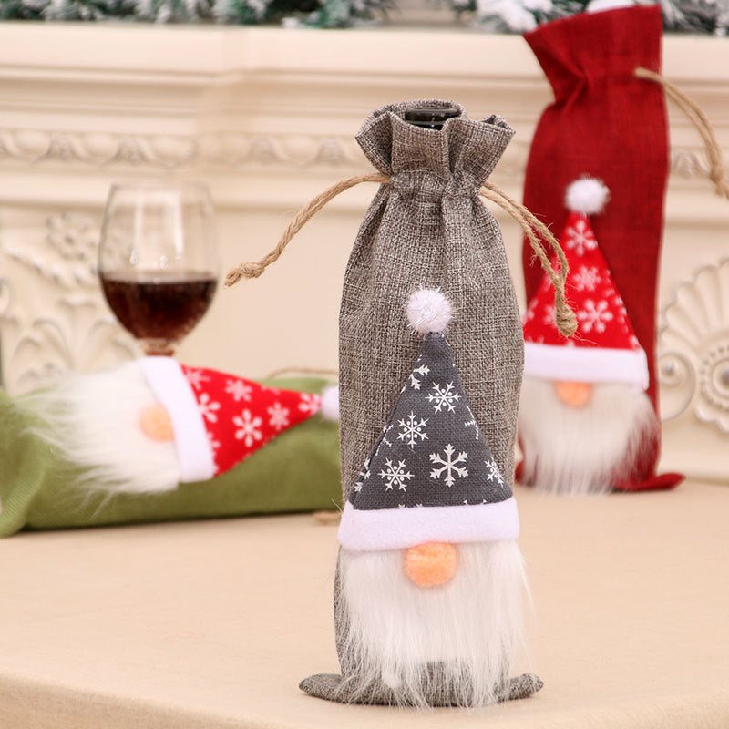 Decorative Holiday Wine Bottle Cover Bowlift