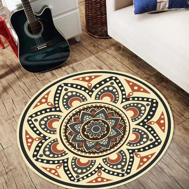 BowLift | Persian floral pattern rug yellow flannel rug machine washable non-slip rug for the bedroom