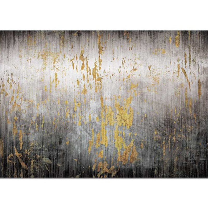 BowLift | Creative Abstract Area Rug Black and Gold Contemporary Rug Polyester Washable Non-Slip Back Carpet for Living Room