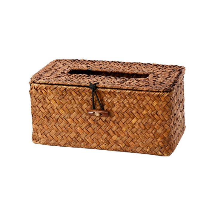 Handwoven Wicker Tissue Box Holder Bowlift